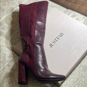 JustFab Women's Wine Heeled Boots